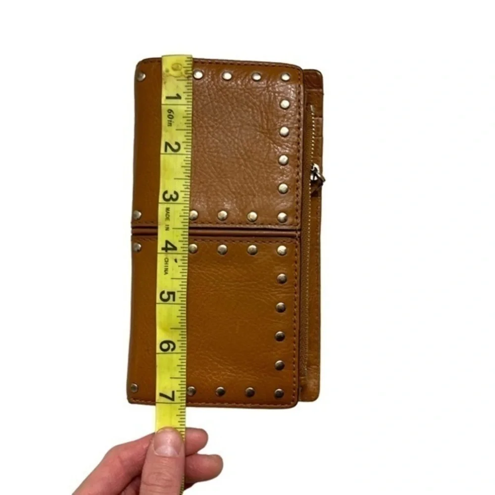 Michael kors brown leather studded wallet